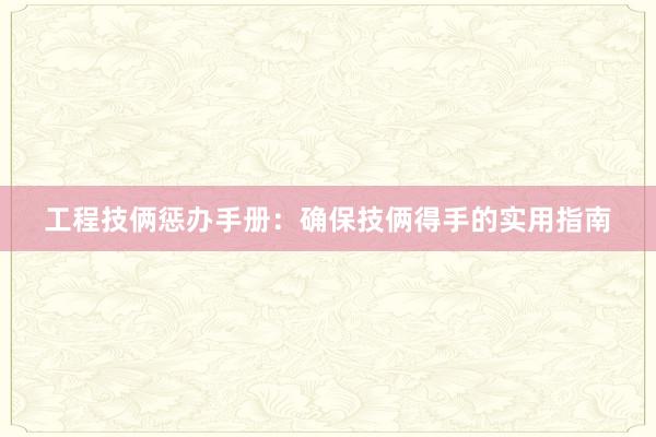 工程技俩惩办手册：确保技俩得手的实用指南